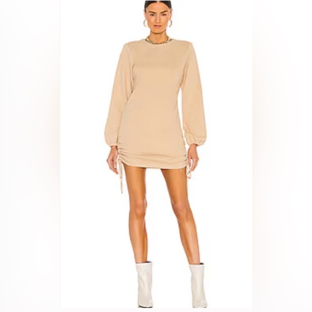 Micheal Costello X Revolve Julianna mini Fleece Dress in Taupe Size Small
